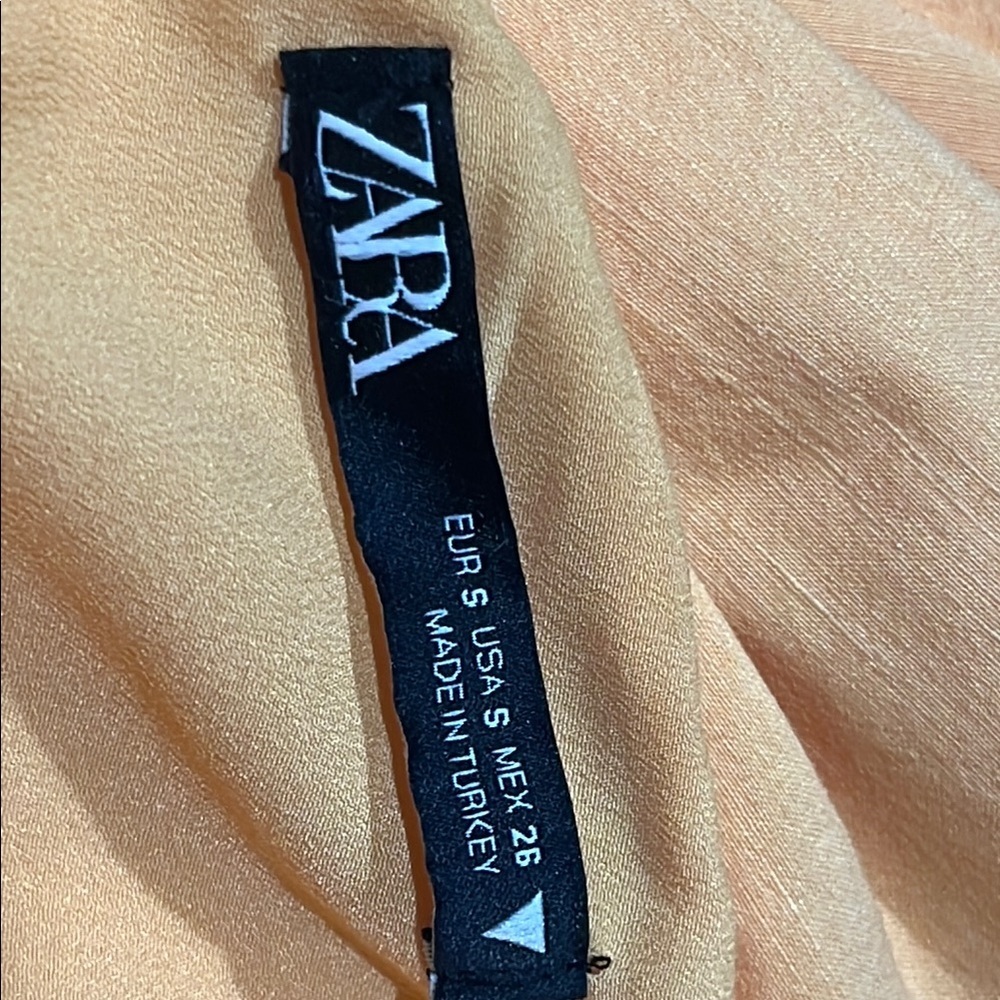 Zara Yellow Orange Sleeveless Tank Top with Cut Out Tie Front - Picture 7 of 7